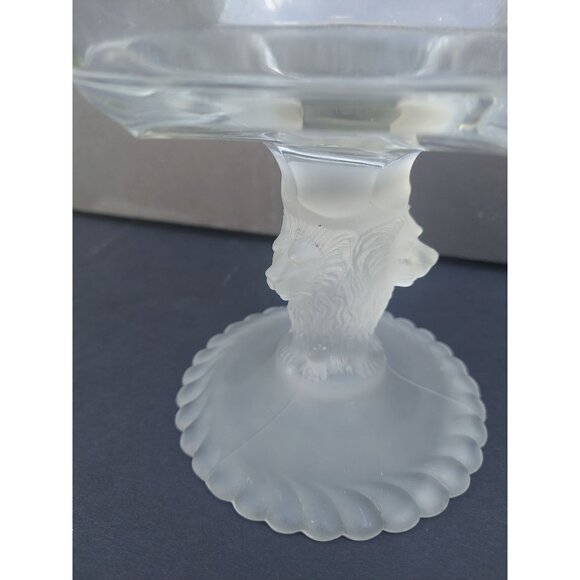 EAPG Glass Gillander & Son Compote Satin Lion Head Pedestal 1876 - Picture 4 of 4